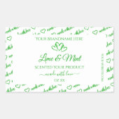 Groen Wit Woord Cloud Lijst Product Labels Hearts (Voorkant)