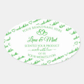Groen Wit Woord Cloud Lijst Product Labels Hearts (Voorkant)