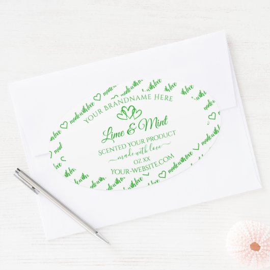 Groen Wit Woord Cloud Lijst Product Labels Hearts (Envelop)