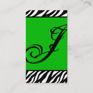 Groen Wit Zebra Print Pattern Visitekaartje