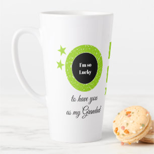 Groen wit zo gelukkig Opa met foto Latte Mok
