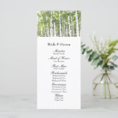 Groen Wit Zomer Bossen Trouwprogramma Programmakaart (Staand voorkant)