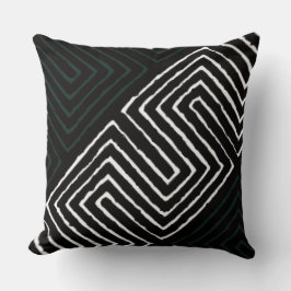 Groen wit zwart Afrikaans Maze Mud Cloth Tribal Kussen