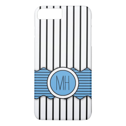 Groen Wit Zwarte Pinstripes Patroon Case-Mate iPhone Case (Achterkant)