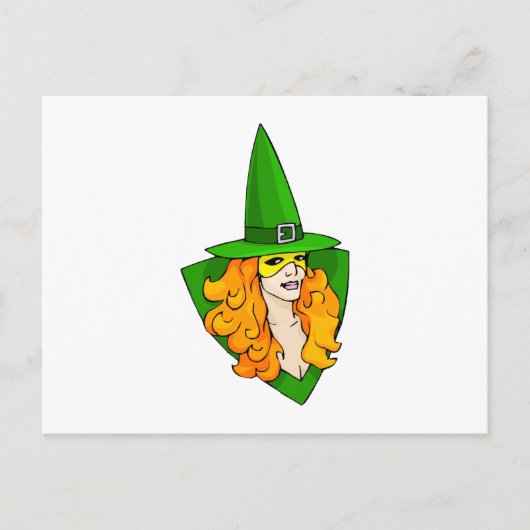 Groen witrood haar briefkaart (Voorkant)