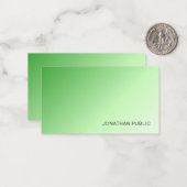 Groen Witte Aangepaste Moderne Monogram Elegant Notitiekaartje (Voorkant / Achterkant in situ)