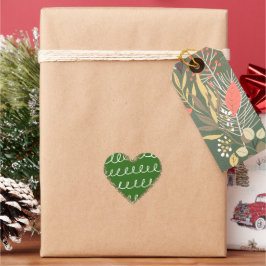 Groen Witte Abstracte Gouden Glitters Hart Sticker
