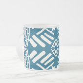 Groen witte abstracte krabbel modern matglas koffiemok (Voorkant links)