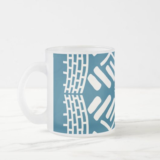 Groen witte abstracte krabbel modern matglas koffiemok (Links)