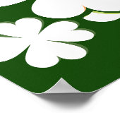 Groen & Witte Blad Lieveheersbeestje Glimlacht is  Poster (Hoek)