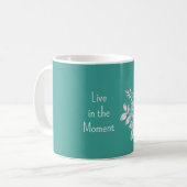 Groen Witte Bloem Koffiemok (Voorkant links)