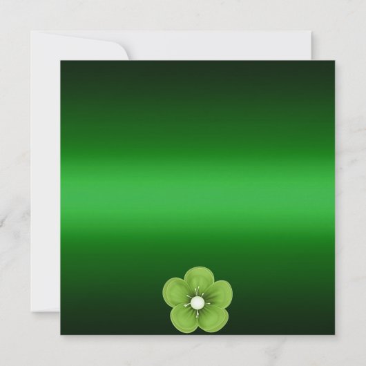 Groen/Witte Bloem Swirl Sweet16 Verjaardag Uitnodi Kaart (Achterkant)