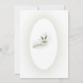 Groen&Witte bloemachtige Doop uitnodiging (Achterkant)