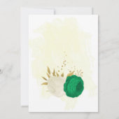 groen - witte bloemen goud botanisch save the date (Achterkant)