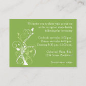 Groen, Witte Bloemen Receptie Kaart (Achterkant)