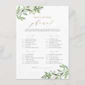 Groen & Witte Bloemen Wat is er op je telefoon spe Informatiekaartje (Voorkant)