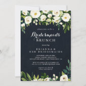 Groen Witte Bloemige Blauwe Bruidsmeisjes Brunch B Kaart (Voorkant)