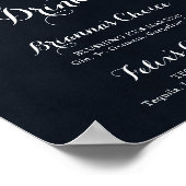 Groen Witte Bloemige Blauwe Signature Dranken Bord Poster (Hoek)