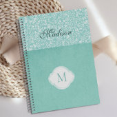 Groen Witte Bloemige Pastel Modieus Monogram Planner