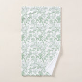 Groen Witte Bloemrozen Franse Chinoiserie Bad Handdoek (Handdoek)