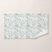Groen Witte Bloemrozen Franse Chinoiserie Bad Handdoek (Handdoek)