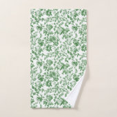 Groen Witte Bloemstuk Toile Chinoiserie Vintage  Bad Handdoek (Handdoek)