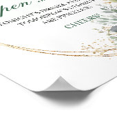 Groen Witte Botanische Open Bar Tafel Sign Poster (Hoek)