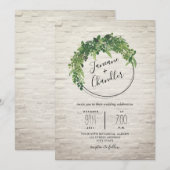 Groen Witte Brick Cirkel Huwelijk Kaart (Voorkant / Achterkant)