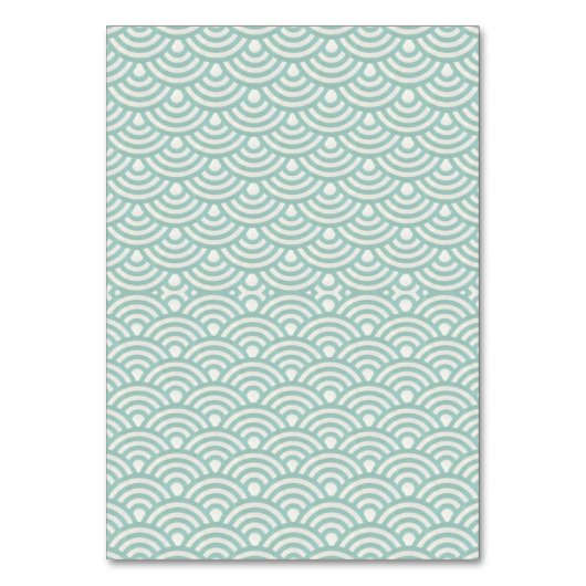 Groen + Witte bruiloft Wave Pattern Place Card Kaart (Achterkant)