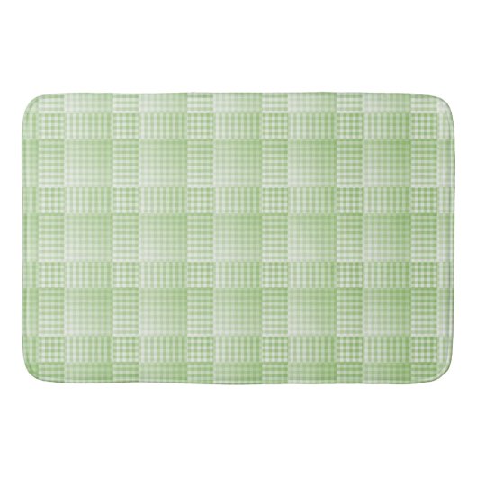 Groen Witte Checker Abstract Patroon Badmat (Voorkant)