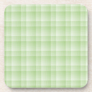 Groen Witte Checker Abstract Patroon Bier Onderzetter