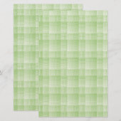 Groen Witte Checker Abstract Patroon Briefpapier (Voorkant / Achterkant)