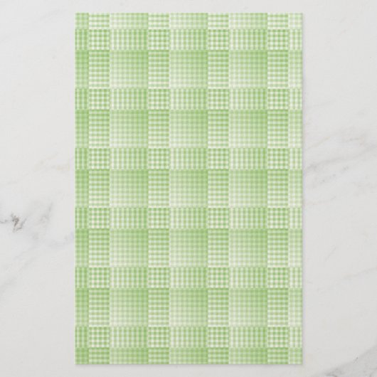 Groen Witte Checker Abstract Patroon Briefpapier (Voorkant)