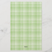 Groen Witte Checker Abstract Patroon Briefpapier (Achterkant)