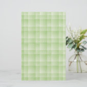 Groen Witte Checker Abstract Patroon Briefpapier (Staand voorkant)
