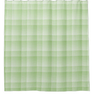 Groen Witte Checker Abstract Patroon Douchegordijn