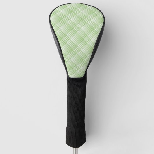 Groen Witte Checker Abstract Patroon Golfheadcover (Voorkant)