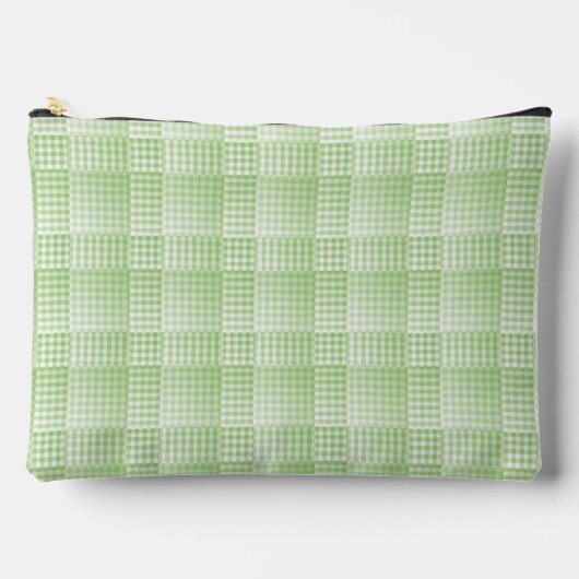 Groen Witte Checker Abstract Patroon Groot Etui (Voorkant)