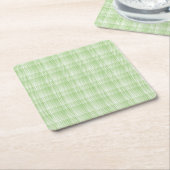 Groen Witte Checker Abstract Patroon Kartonnen Onderzetters (Schuin)