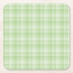 Groen Witte Checker Abstract Patroon Kartonnen Onderzetters