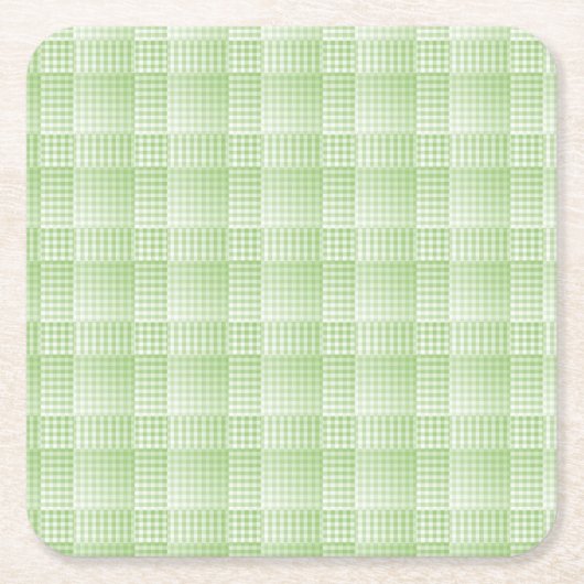 Groen Witte Checker Abstract Patroon Kartonnen Onderzetters (Voorkant)