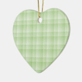 Groen Witte Checker Abstract Patroon Keramisch Ornament (Links)