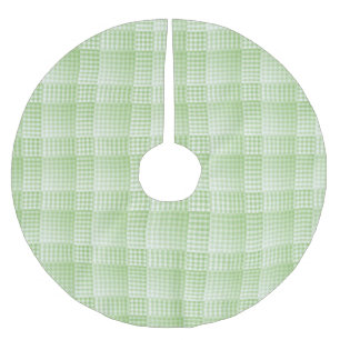 Groen Witte Checker Abstract Patroon Kerstboom Rok