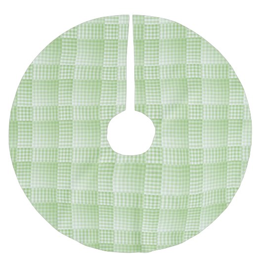 Groen Witte Checker Abstract Patroon Kerstboom Rok (Voorkant)