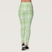 Groen Witte Checker Abstract Patroon Leggings (Achterkant)