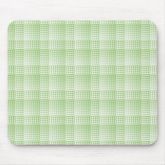 Groen Witte Checker Abstract Patroon Muismat (Voorkant)