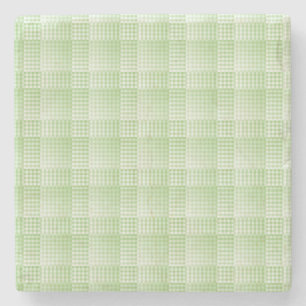 Groen Witte Checker Abstract Patroon Stenen Onderzetter
