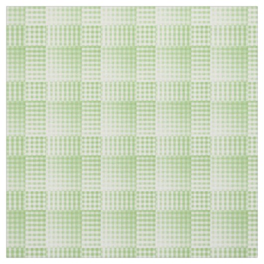 Groen Witte Checker Abstract Patroon Stof (Swatch)