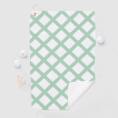 Groen Witte Checker Diamant Patroon Golfhanddoek (Insitu)