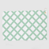 Groen Witte Checker Diamant Patroon Golfhanddoek (Horizontaal)